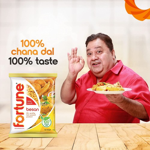 Fortune Chana Besan, Made from 100% Chana Dal 100% Taste, 1kg