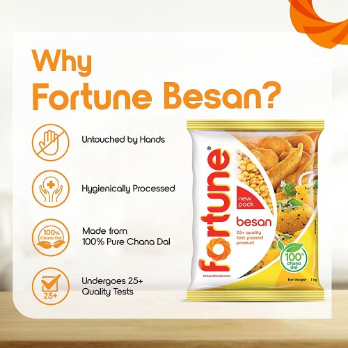 Fortune Chana Besan, Made from 100% Chana Dal 100% Taste, 1kg